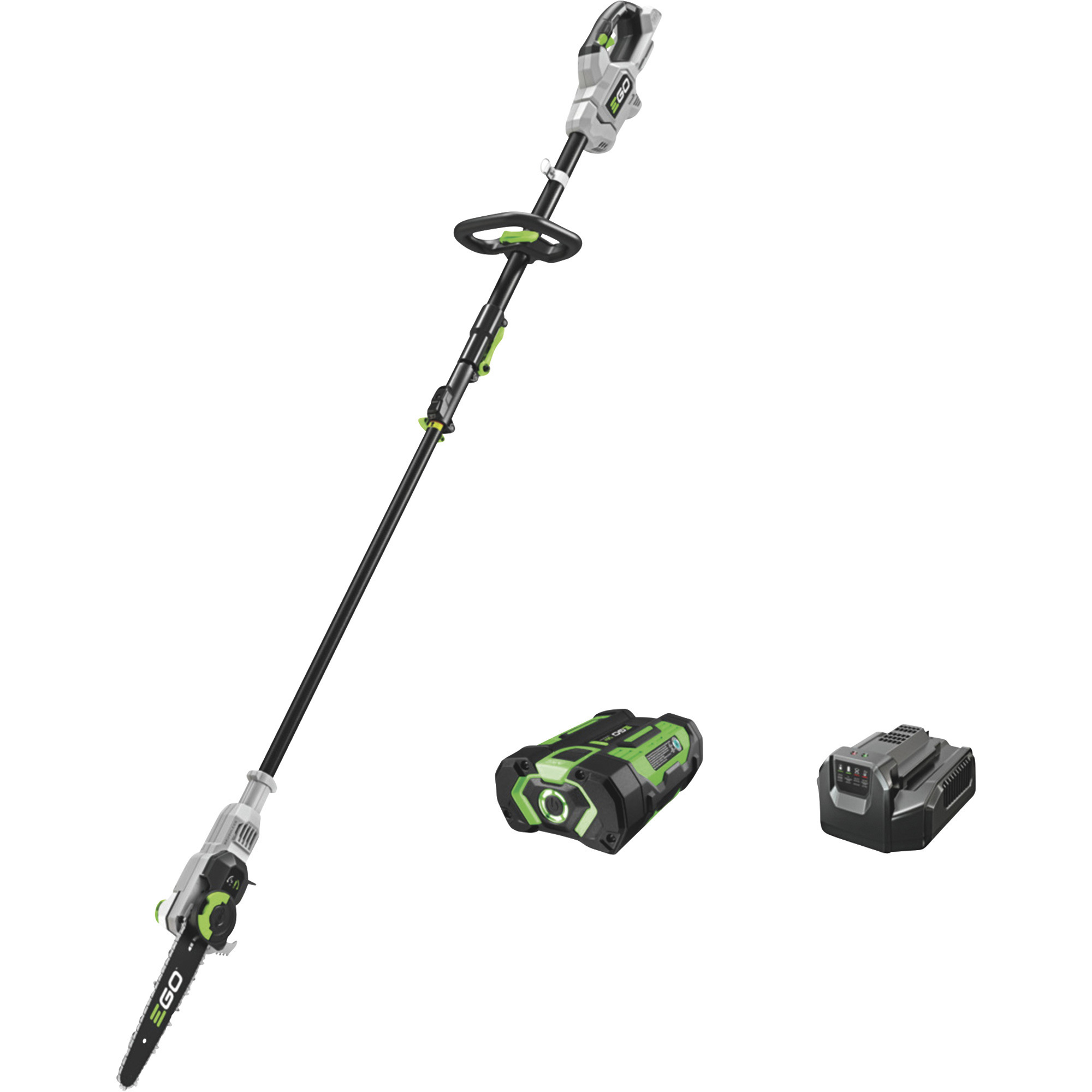 EGO Power+ Telescopic Cordless Pole Saw, 56V Li-Ion Battery, 10in. Bar, Model# PS1001